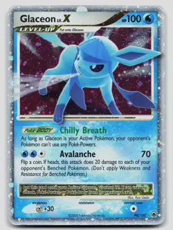 Glaceon LV.X 98/100 Majestic Dawn Holo Pokemon DMG - Image 1