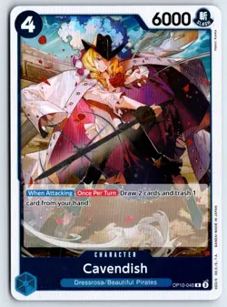 Cavendish (045) OP10-045 One Piece Royal Blood Rare Near Mint - Image 1