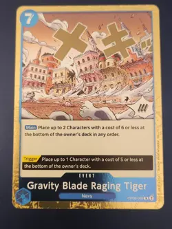 Gravity Blade Raging Tiger OP06-058 R Gold Foil The Best Vol.2-NM-One Piece CCGO - Image 2