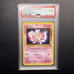 Pokemon TCG WoTC 1999 Game Movie Mewtwo #3 Black Star Movie Promo PSA 9 03/53 - Image 1