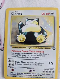 Pokemon TCG Snorlax 11/64 Jungle 1999 Holo Rare Card English Basic 90HP - Image 3