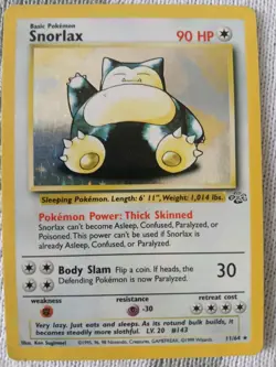 1999 Pokemon TCG Snorlax Holo – Jungle Set original #11/64 – NM - Image 2