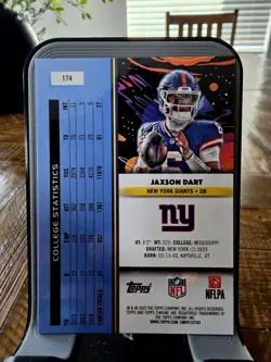 JAXSON DART 2025 TOPPS COSMIC CHROME ROOKIE BLUE MOON /99 #174 GIANTS - Image 2