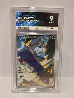 Oshawott 105/086 White Flare Illustration Rare MINT ACE 9 2025 Pokemon TCG - Image 1