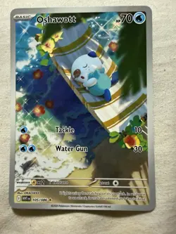 Pokemon TCG White Flare Oshawott 105/86 English Illustration Rare Mint Condition - Image 1