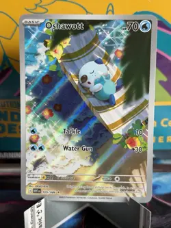 Pokemon TCG Oshawott 105/086 White Flare Illustration Rare Card Near Mint - Image 1