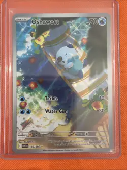 Pokemon TCG Oshawott Illustration Rare White Flare Card 105/086 Near Mint - Image 1