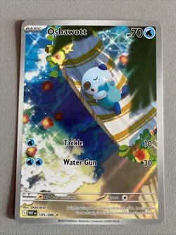 Pokemon TCG White Flare Oshawott Illustration Rare 105/086 Near Mint Condition - Image 1