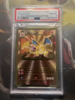 Charizard (Celebrations Metal Card) 004/102 Miscellaneous Cards & Products PSA 8 - Image 1