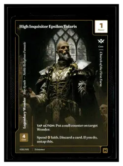 Wonders of the First Existence #26 High Inquisitor Epsilon Tolaris Mythic - Image 1