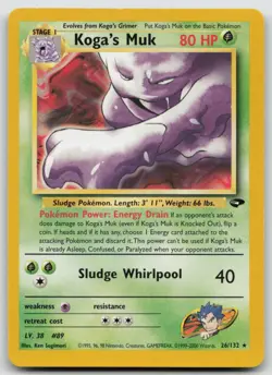 Pokemon Card Koga's Muk Rare Gym Challenge 026/132 - Image 1