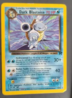 Dark Blastoise Pokemon Card Non Holo Regular 20/82 Trading Team Rocket - Image 1