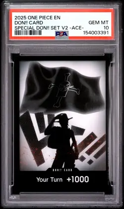 2025 ONE PIECE PROMOS SPECIAL DON!! SET VOL.2 -ACE- DON!! CARD PSA 10 - Image 1