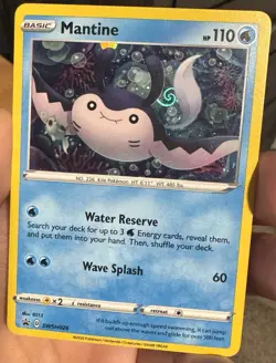 Mantine SWSH026 2020 Black Star Promo Cosmos Holo Pokemon TCG Card NICE SWIRL - Image 3