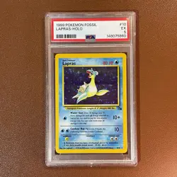 Lapras Holo 10/62 1999 Pokemon Fossil Unlimited PSA 6 EX-MT WOTC Vintage Card - Image 1