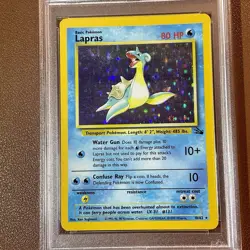 Lapras Holo 10/62 1999 Pokemon Fossil Unlimited PSA 6 EX-MT WOTC Vintage Card - Image 3