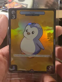 Vibes TCG Birb & Pengu Promo Card - Pengu Gold Holo Foil 10/25 - Pudgy Penguins - Image 1