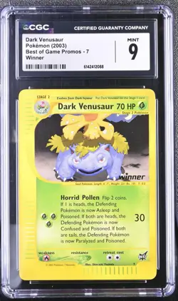 CGC 9 MINT Dark Venusaur 7 Best Of Game Promos Winner Pokemon Card - Image 1