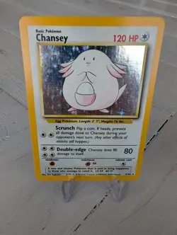 Pokemon TCG Chansey Holo Rare Card Base Set 3/102 , LP Condition, K7 - Image 1