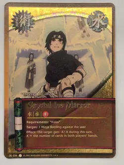 Naruto CCG Crystal Ice Mirror #036 Gold Foil Super Rare Jutsu Card LP - Image 1
