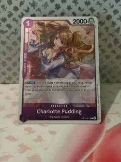 CHARLOTTE PUDDING ONE PIECE CARD GAME OP12-071 BIG MOM PIRATES RARE Q4860 - Image 1