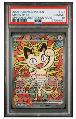 Pokemon Meowth ex 121/088 SIR Me03 ~ Perfect Order ~ PSA 10 GEM MINT - Image 1