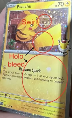 Lot Of 10 Pikachu 051/162 Pokemon Day 2026 / 3 Swirls 6 Holo Error Cards ✨ - Image 2