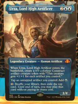 MTG - Urza, Lord High Artificer. Dominaria Remastered. Blue - Borderless Mythic. - Image 1