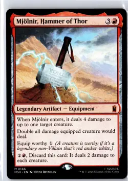 Mjolnir, Hammer of Thor 146 Mythic Marvel Super Heroes Magic: The Gathering NM - Image 1