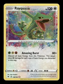 Rayquaza 138/185 Vivid Voltage VIV Holo 2020 Pokemon Amazing Rare NM - Image 1