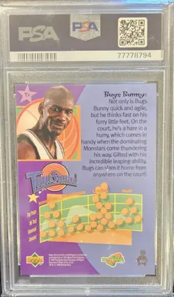 1996 Upper Deck Space Jam Bugs Bunny Jordan's Tune Squad #T1 PSA 8 (30th Anni.!) - Image 2