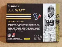 J.J. Watt Panini 2016 Black Gold Team Symbols Texans TMS-23 Insert /149 - Image 2