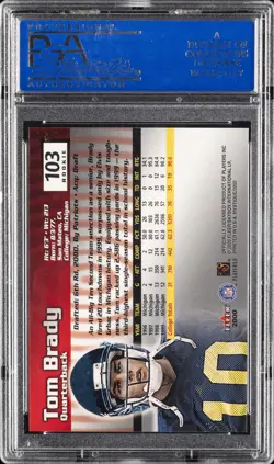 2000 FLEER MYSTIQUE #103 TOM BRADY #/2000 PSA 9 - Image 2