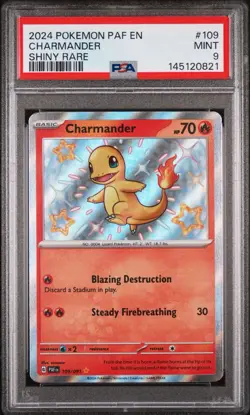 2024 POKEMON PAF EN-PALDEAN FATES #109 CHARMANDER SHINY RARE - Image 1