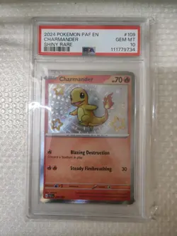 Pokemon Charmander 109/091 2024 Paldean Fates Shiny Rare Card - PSA 10 GEM MINT - Image 1