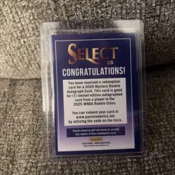 2025 Panini Select #1 WNBA MYSTERY AUTOGRAPHS REDEMPTION CARD - Image 4