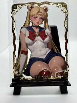 Sailor Moon Usagi Anime Waifu Doujin Metal Card Numbered 195/200 - Image 1