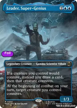 MTG Foil Leader, Super-Genius (Borderless) Card #330 Marvel Super Heroes NM M... - Image 1
