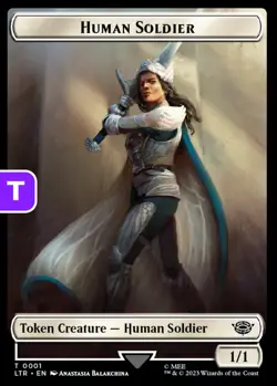 MTG Human Soldier Lord of the Rings Token Token Creature Human Soldier NM - Image 1