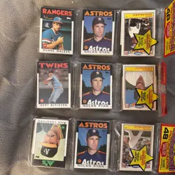 (3) 1986 Topps Unopened Rack Packs Ryan On Top - Image 1