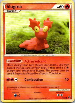 Slugma 67/90 Common HGSS Undaunted Pokemon Damaged - Image 1