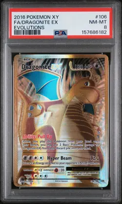 2016 Pokemon Xy Evolutions Dragonite EX Evolutions Fa PSA 8 #106 - Image 1