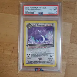 2000 Pokemon Team Rocket 1st Edition: Dark Dragonair #33, PSA 8 NM-MT - Image 1
