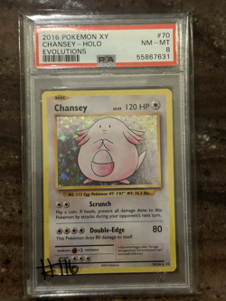 PSA 8 2016 Pokemon XY Evolutions Chansey Holo #70 - Image 1