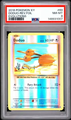 2016 Pokemon XY Evolutions 69 Doduo Reverse Holo PSA 8 148931007 - Image 1