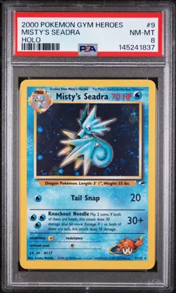 2000 Pokemon Gym Heroes Misty’s Seadra Holo 9/132 PSA 8 - Image 1