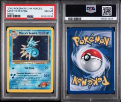 2000 Pokemon Gym Heroes Misty’s Seadra Holo 9/132 PSA 8 - Image 3