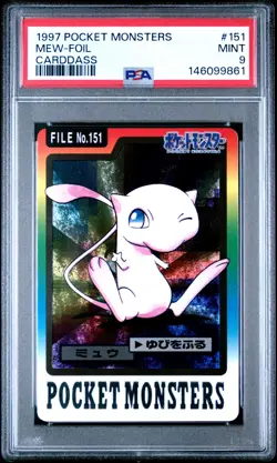 1997 Mew #151 Pocket Monsters Carddass Japanese Bandai MINT Foil Graded PSA 9 - Image 1