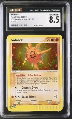 CGC 8.5 SOLROCK 13 HOLO EX SANDSTORM POKEMON NM/ MINT + - Image 1