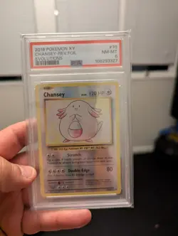 2016 XY Evolutions Pokemon Chansey Reverse Holo #70 PSA NM-MT 8 - Image 1